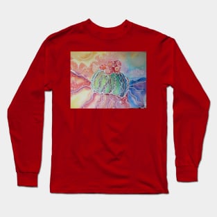 Colorful flowering cactus Long Sleeve T-Shirt